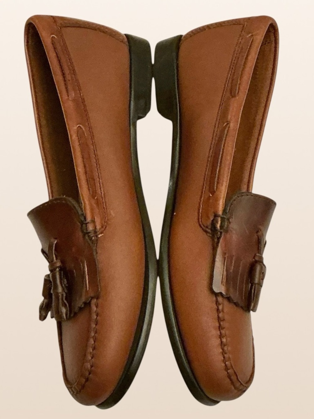 G.H. Bass Jackie Brown Leather Weejuns Loafer Kiltie Fringe Tassel Slip On Sz 9 - Picture 7 of 13